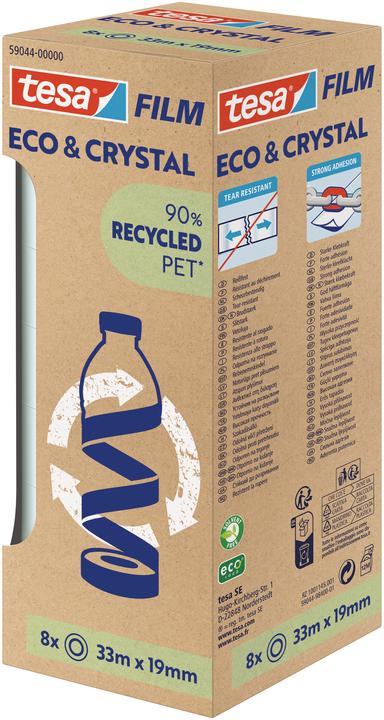 Produktbild tesa tesafilm® ECO & CRYSTAL Klebeband 8 Rollen je 33m:19mm (19 mm)