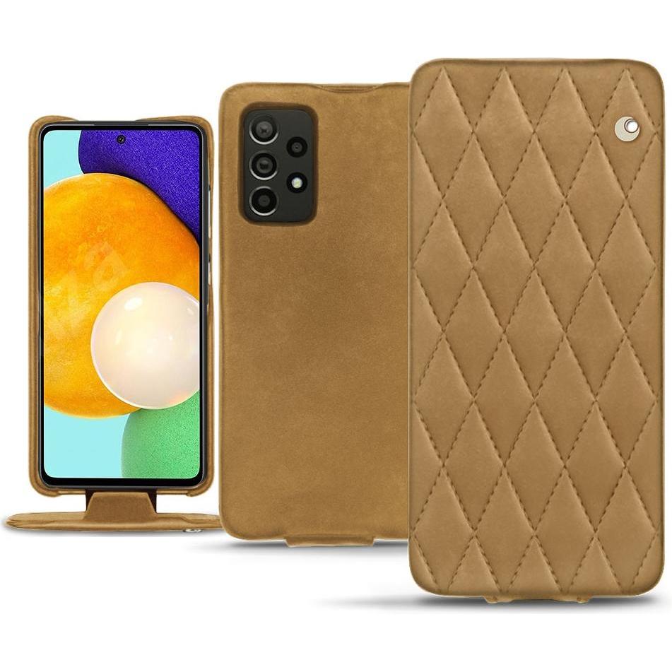 Noreve Lederschutzhülle vertikal (Samsung Galaxy A52), Smartphone Hülle, Braun