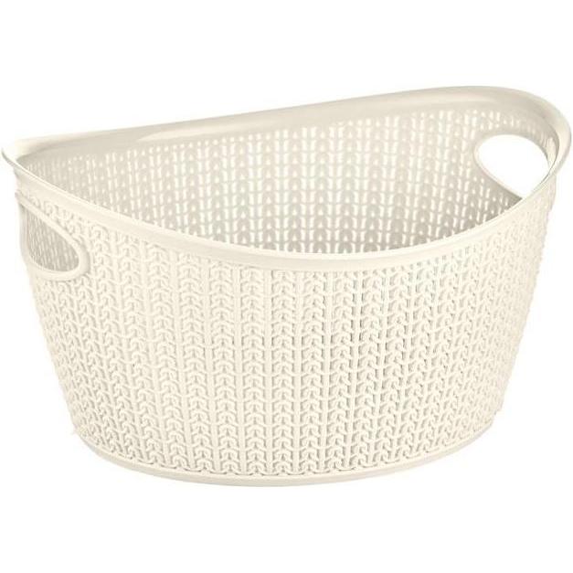 Üçsan Plastik, Aufbewahrungskorb, BASKET 3.3L KNIT OVAL M-1167 CREAM (1 x)