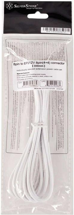 Image du produit Silverstone ATX Extension 8-8(4+4)Pin blanc (30 cm)