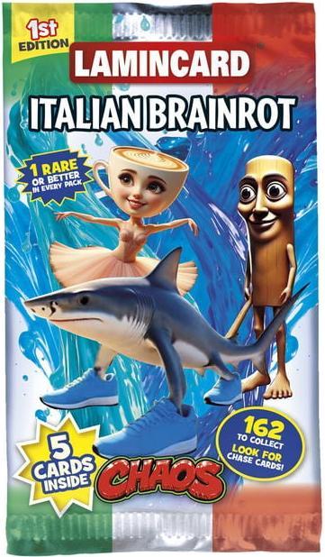Actual product image Italian Brainrot Collectible Cards 5 Pack (wave 3) - display with 24 (Italian, Booster display, Booster Pack)