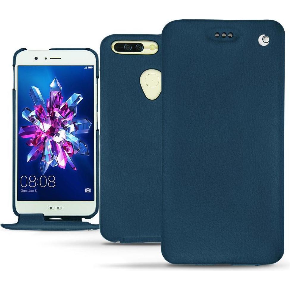 Noreve Lederschutzhülle vertikal (Honor 8 Pro), Smartphone Hülle, Blau