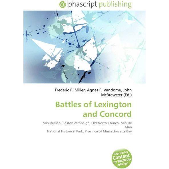 Battles of Lexington and Concord, Fachbücher von Frederic P. Miller, Agnes F. Vandome, John McBrewster