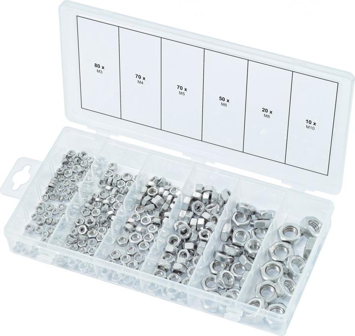 Actual product image KS Tools Assortment stainless steel nuts