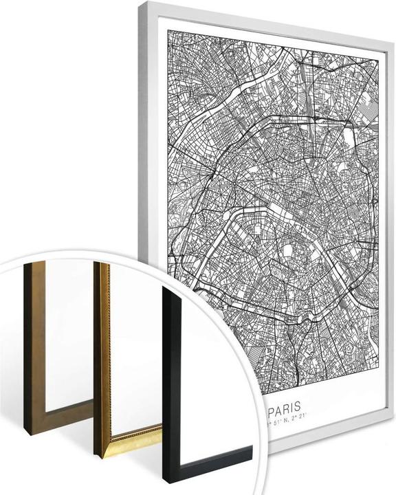 Actual product image Trenddeko City map Paris (40 x 50 cm)
