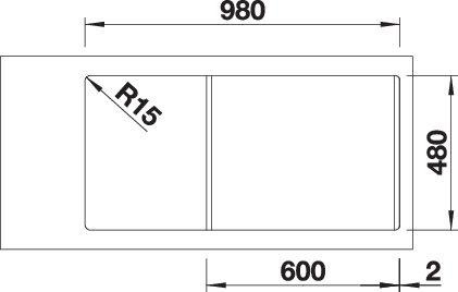 Image du produit Blanco Sona XL 6 S (Éviers à poser, 100 cm, 50 cm)
