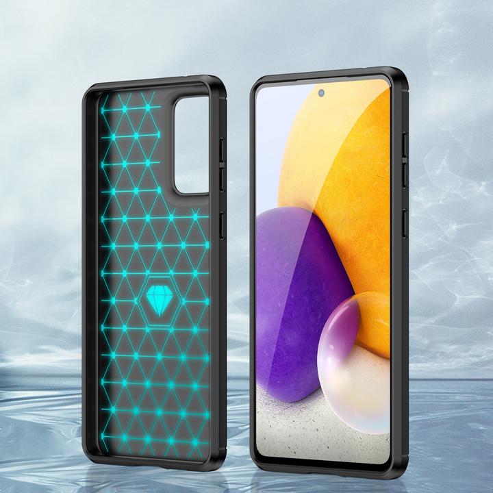 Produktbild Hurtel Carbon Case Flexible TPU cover for Samsung Galaxy A73 black (Samsung Galaxy A73 5G)