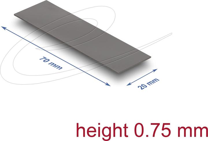 Immagine prodotto Delock Wärmeleitpad 70 x 20 x 0,75 mm für M.2 Module 3,0 WmK (0.75 mm, 3 W/m K)