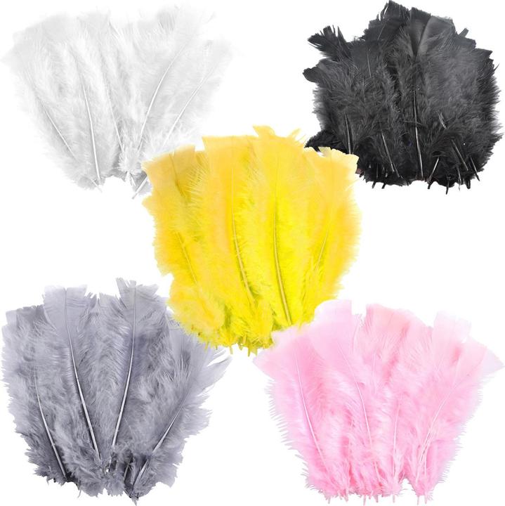 Produktbild Natura Punto Dekofedern, 5er-Set mit jeweils 35 Federn, Bunt