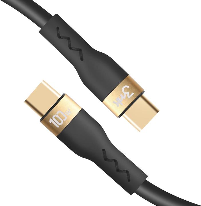 Produktbild 3MK HyperSilicone Cable USB-C/USB-C kabel 2m 100W Czarny/Black (2 m, USB 2.0, 100 W)