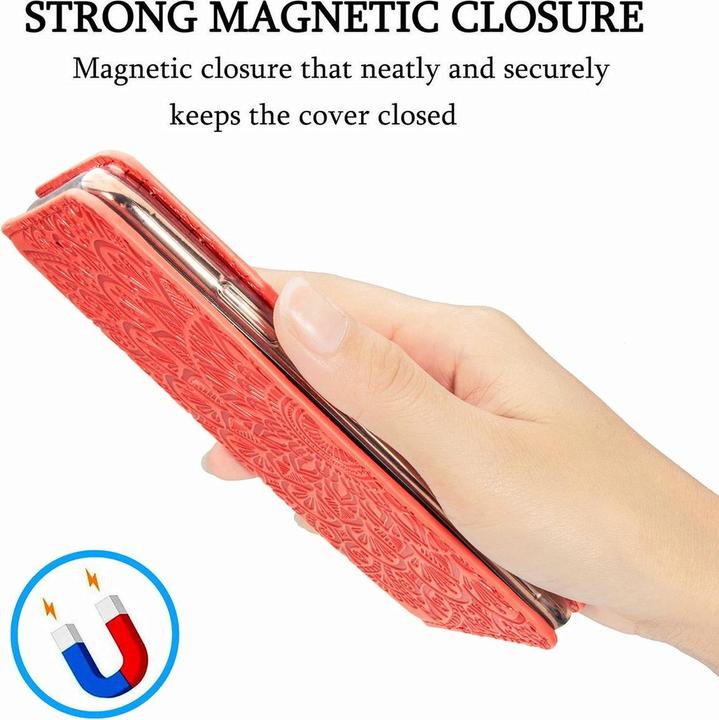 Produktbild König Design Hülle Handy Schutz für Samsung Galaxy S20 FE Case Flip Cover Tasche Etuis Rot (Samsung Galaxy S20 FE)