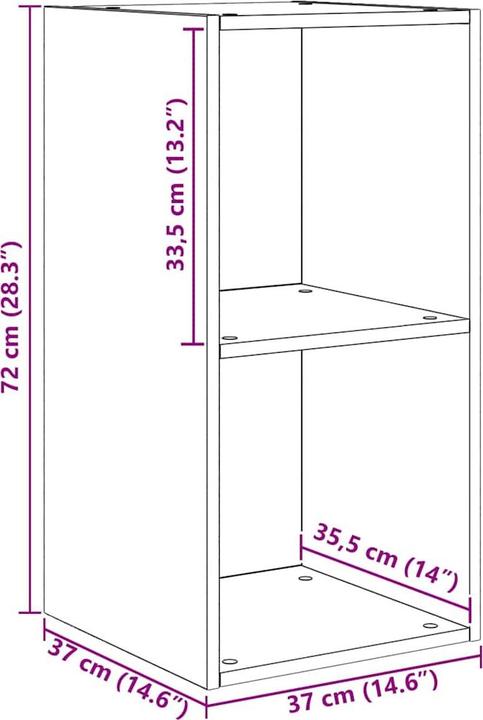 Produktbild vidaXL Wandaufbewahrung (37 x 37 x 72 cm)