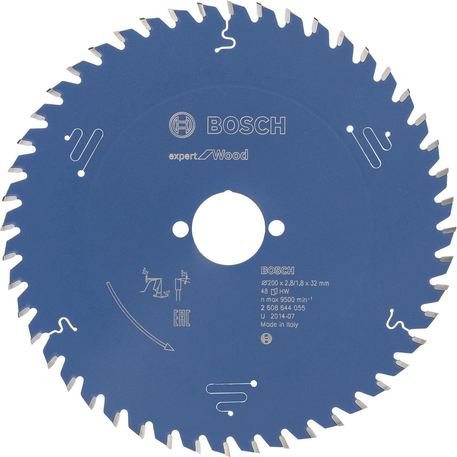 Bosch Professional Zubehör, Sägeblatt, Kreissägeblatt Expert for Wood, 200 x 32 x 2,8 mm, 48