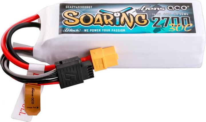 Produktbild Gens Ace G-Tech Soaring 2700mAh 14.8V 30C 4S1P LiPo XT60 (14.80 V, 2700 mAh)