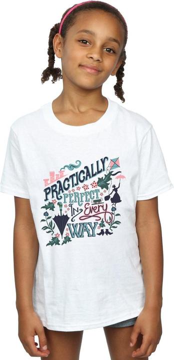 Immagine prodotto Mary Poppins Maglietta in cotone delle ragazze Practically Perfect In Every Way (128)