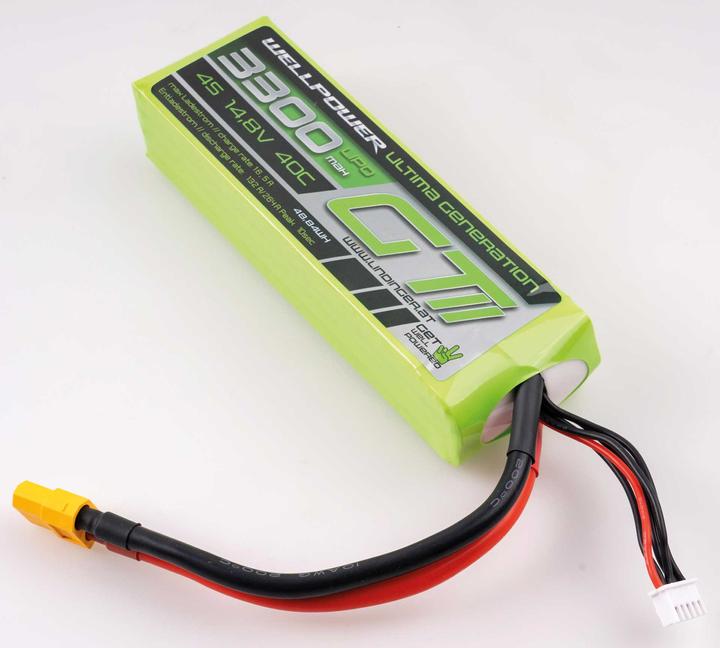 Actual product image Wellpower LIPO AKKU ULTIMA GT II 3300 MAH / 14,8 Volt 4S 40/80C CH5/8 XT-60 (14.80 V, 3300 mAh)