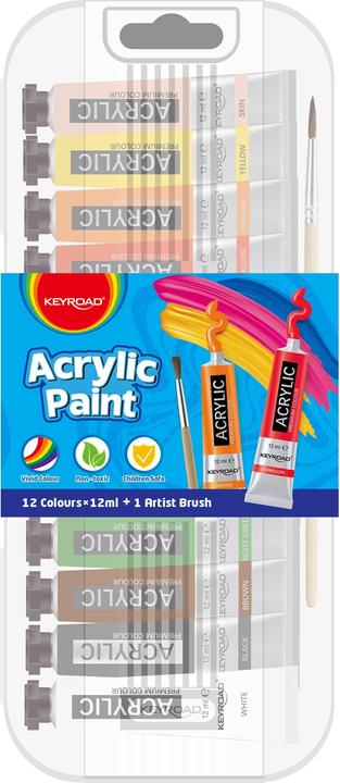 Produktbild Keyroad Acrylfarben, 12x12ml, Farben mischen (Farbmischung)