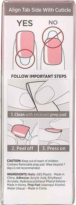 Image du produit KISS Self-adhesive nails imPRESS Color Pretty Pink 30 pcs (L) (Ongles artificiels, Rose Jolie Rose)