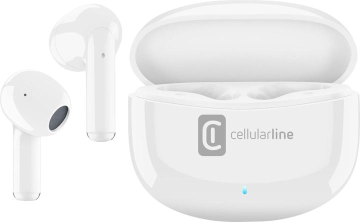 Cellularline Wireless Tiny weiss True Wireless In-Ear Headset für bluetoo BTTINYTWSW (Keine Geräuschunterdrückung, 15 h, Kabellos)