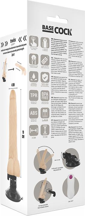 Actual product image Basecock Realistic Vibrator Remote Control Meat 19 cm