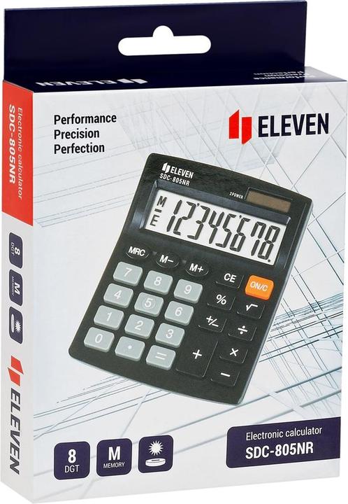 Immagine prodotto Eleven SDC-805NR Rechner (Batterie, Celle solari)