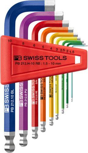 Image du produit PB Swiss Tools Jeu de clés mâles - PB Rainbow - tête sphérique