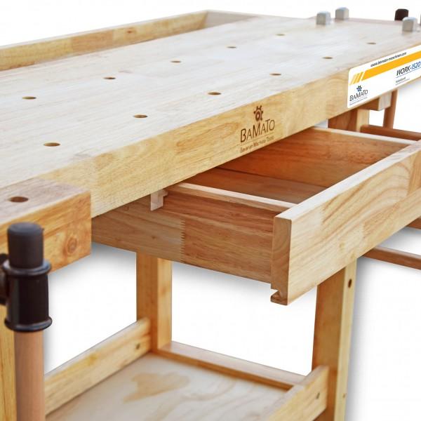Actual product image Markmüller BAMATO - WORK-1520 solid wood workbench (62 cm, 152 cm)
