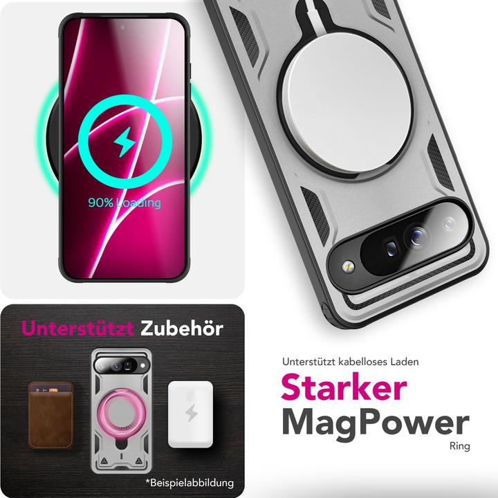 Immagine prodotto Nalia Cover "Stormguard" - MagSafe Panzer Schutz Hülle mit 360° Ring - Military Outdoor Case (Google Pixel 10)