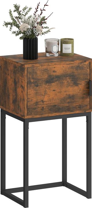 Homcom Konsolentisch Spanplatte, Stahl Rustikal-Braun
