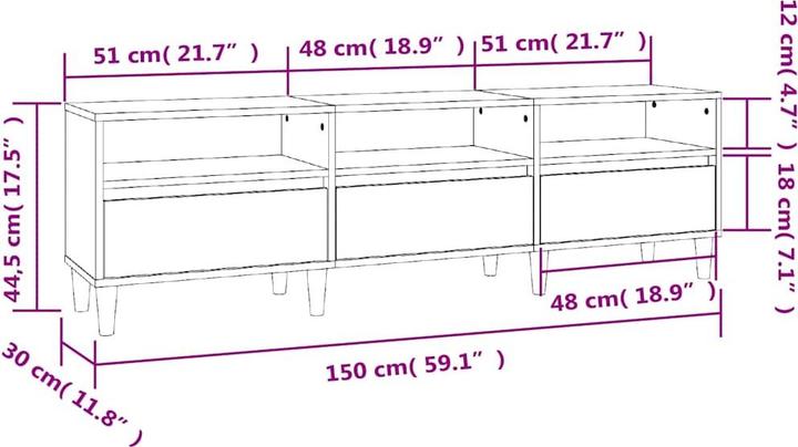 Produktbild vidaXL TV-Schrank (150 x 30 x 44.50 cm)