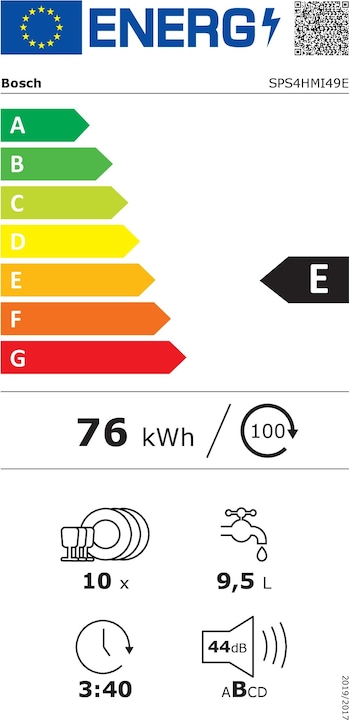 Energie-Label Bosch Hausgeräte SPS4HMI49E, Serie 4
