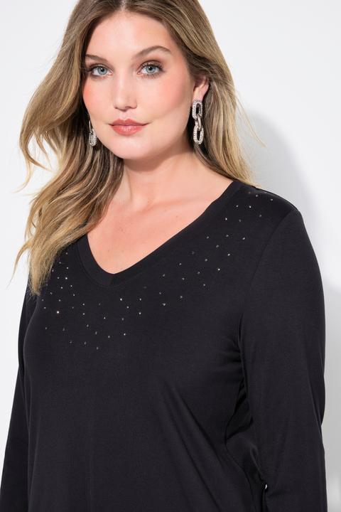 Produktbild Miamoda Langarmshirt, Classic Fit, Glitzersteinchen (50)