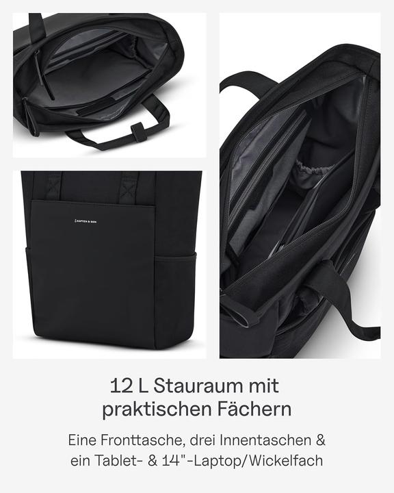 Produktbild Kapten & Son Laptoprugzak / Rugtas / Luiertas 15 Inch Vegan Lindby Zwart (12 l)