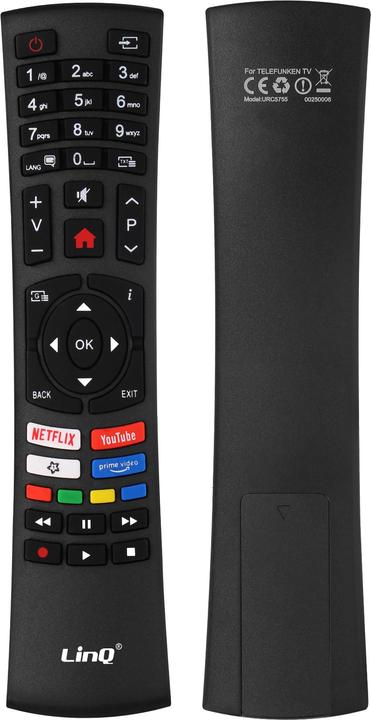 Produktbild LinQ Telefunken TV-Fernbedienung Reichweite 8m (Universal Fernbedienung, Infrarot)