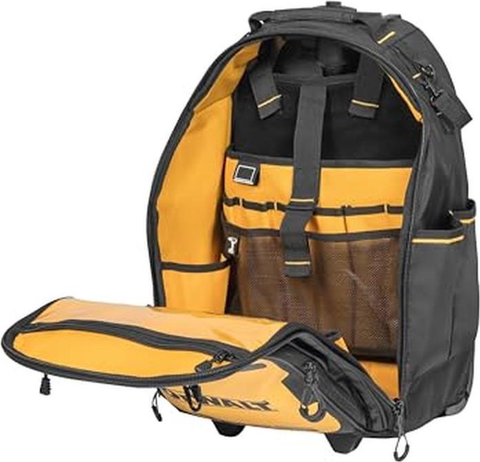 Actual product image DeWalt Tool rucksack with pockets from the Soft Storage series on wheels, telescopic handle (46 pieces)