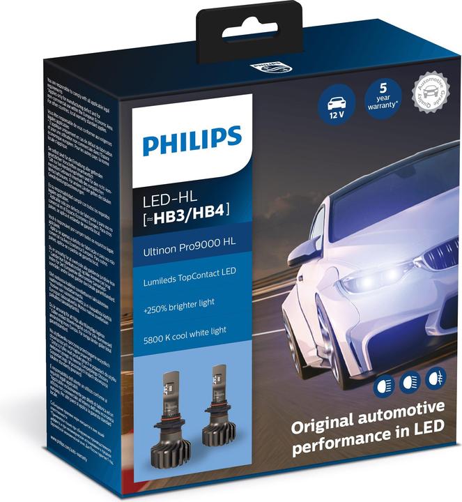 Produktbild Philips Ultinon Pro9000 11005U90CWX2 mit exklusiven Lumileds Automobil-LEDs (HB3)