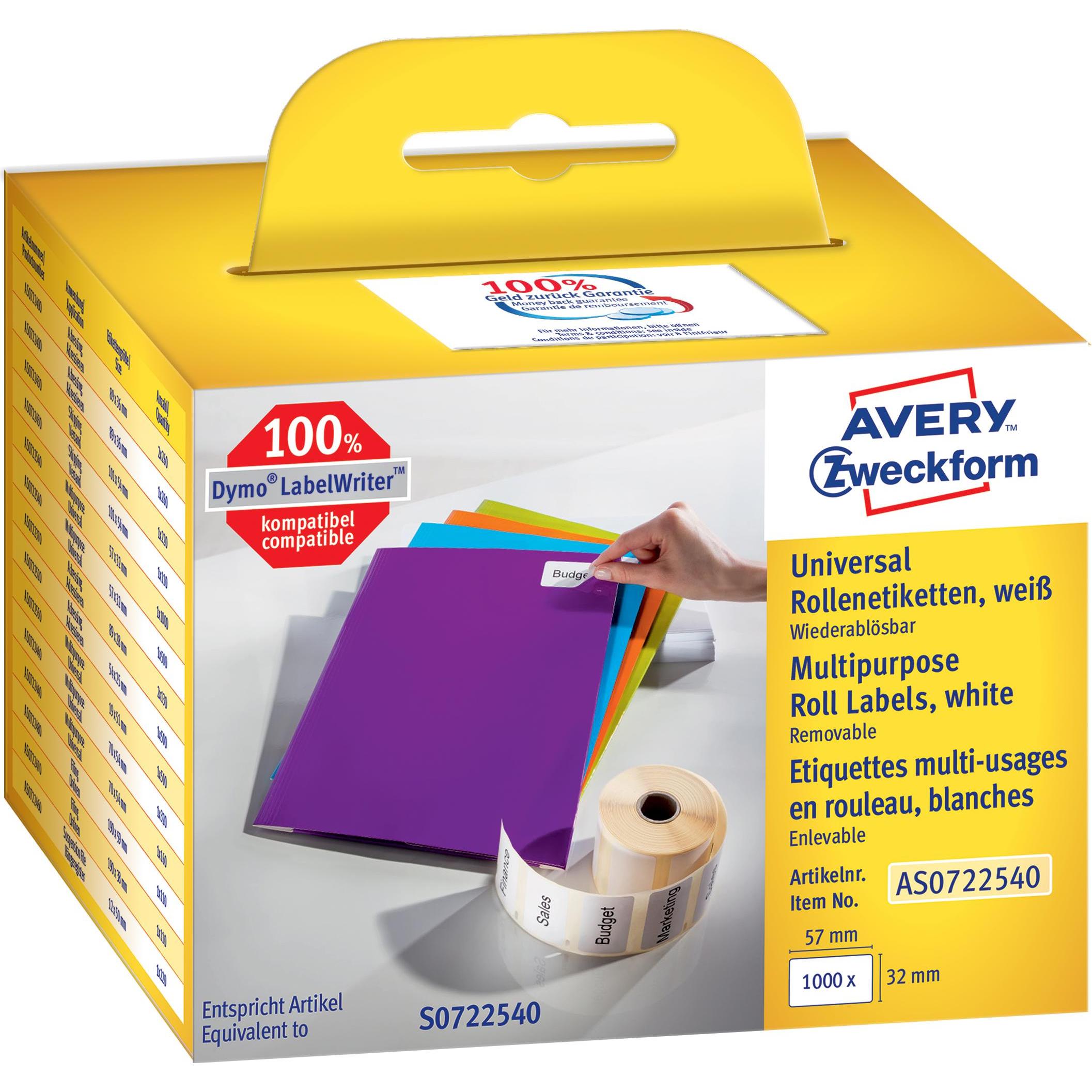 Avery, Etiketten, Rollenetiketten