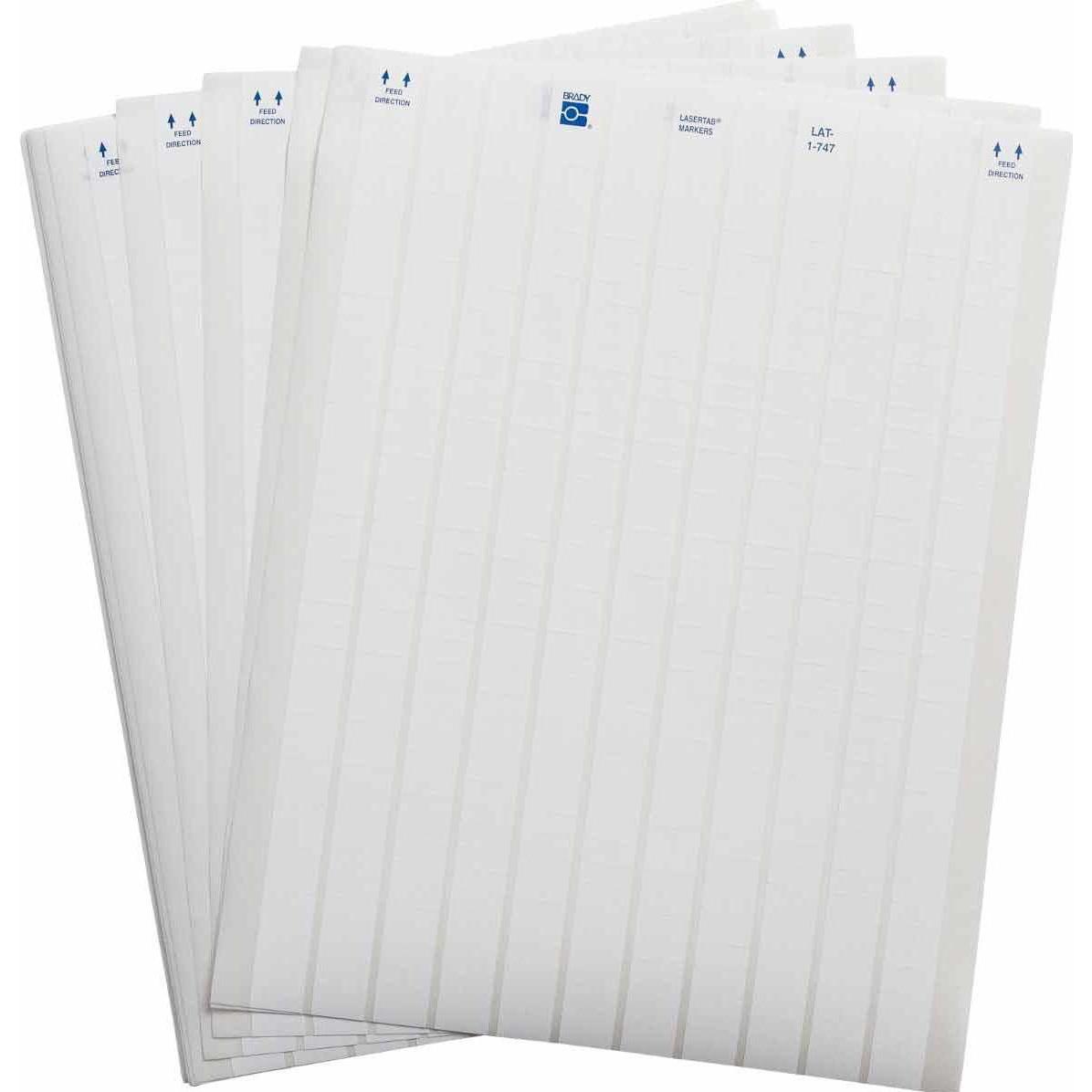 Brady, Etiketten, LAT-1-747-10, Polyester, matt, Weiss, 7.62 x 6.35 mm, permanentd, US-Letter, 22-bahnig (10.03