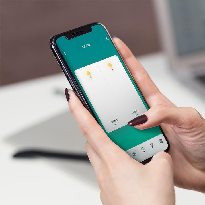 Actual product image LogiLink Smart Home Wi-Fi Wall Switch 2-Fold