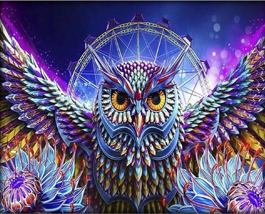 Diamond Painting "Fantasy Eule "50 x 40 cm