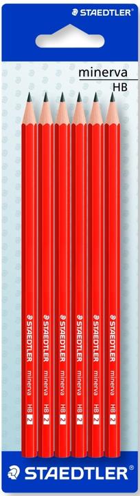 Actual product image Staedtler minerva 130 60 pencil blister card with 6 pencils, hardness HB (HB, 6 x)
