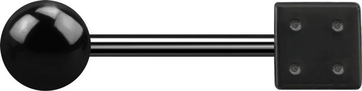 Produktbild Star Piercing Micro Barbell schwarz mit Kugel und Würfel (ohne Messing, Chirurgenstahl 316L)