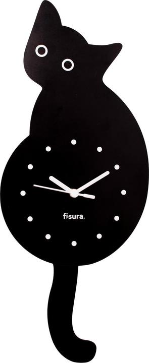 Actual product image Fisura CAT CLOCK - black