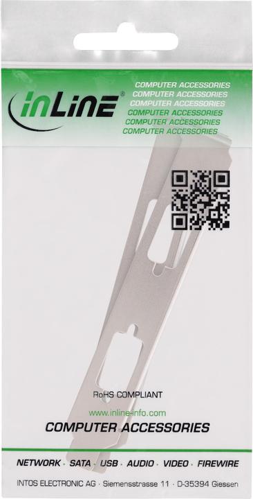 Actual product image InLine Slot bracket, for mounting 2x 9-pin. Sub D plug or socket, pack of 2