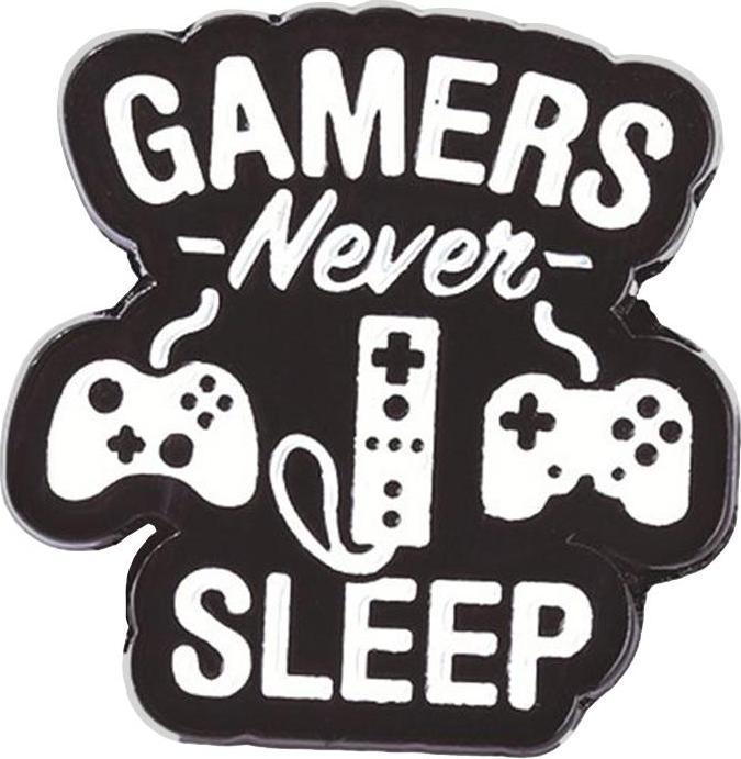 Produktbild JTI Brosche, Metall - Gamers Never Sleep