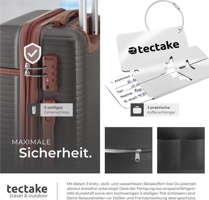 Image du produit tectake Ensemble de valises Madison, 13 pièces, serrure TSA (92 l)