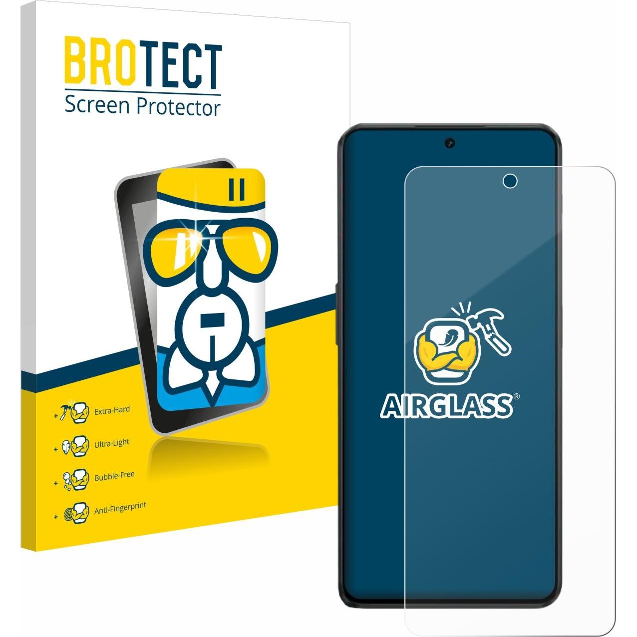 BROTECT AirGlass Panzerglasfolie (1 Stück, Oppo Nord 3), Smartphone Schutzfolie, Transparent