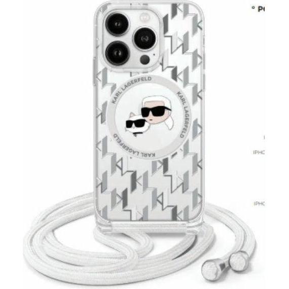 Thumbnail - Karl Lagerfeld KLHMP16LHCKCKLCT iPhone 16 Pro 6.3" transparent hardcase IML Crossbody Monogram Ka (Apple iPhone 16 Pro),...