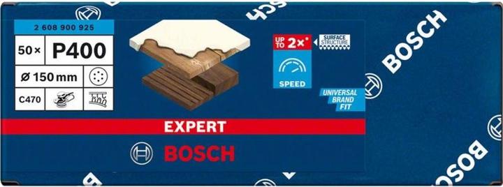 Actual product image Bosch Professional Zubehör Expert C470 Sandpaper with 6 holes for random orbital sander, 150 mm, G 400, 50 pcs. (400)