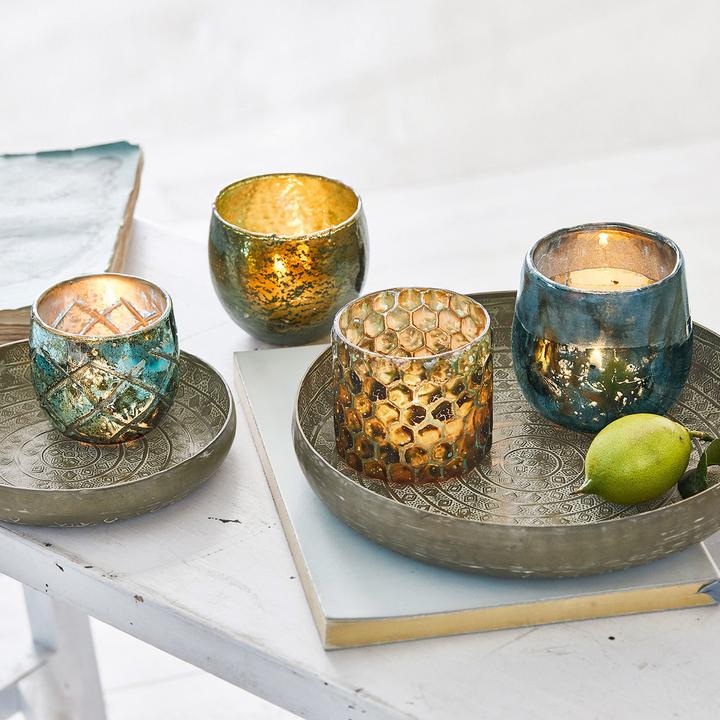 Actual product image Loberon Lantern Set of 4 Marine (4 x, Ø 9 cm)